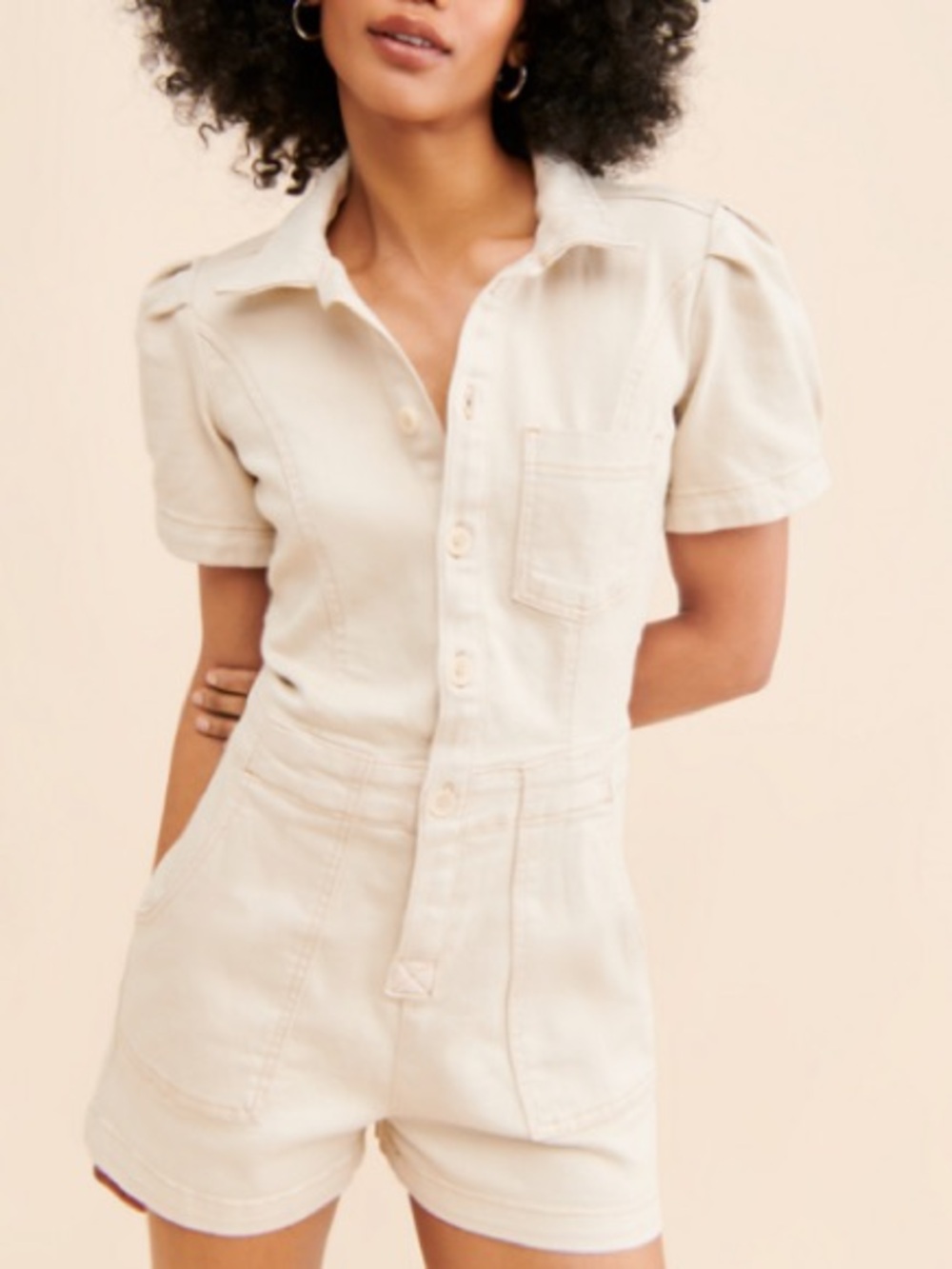 Large Denim off white cotton romper Future collective